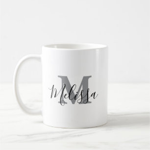 Mug Élégant Minimaliste Noir et Blanc Chic Personnalis