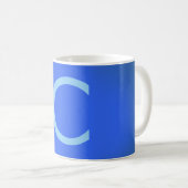 Mug Élégant Minimaliste Professionnel Monogrammé Bleu (Devant droit)