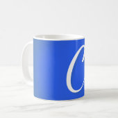 Mug Élégant Minimaliste Professionnel Monogrammé Bleu (Devant gauche)