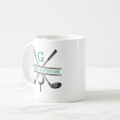 Mug Élégant minimaliste sur mesure Monogramme de golf (Devant gauche)