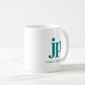 Mug Élégant Modèle de monogramme initial Turquoise ver (Devant droit)