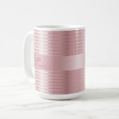 Mug Élégant Modèle d'or Rose Monogramme Moderne et ten (Devant gauche)