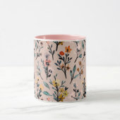 Mug Élégant modèle floral féminin initial Pink girly (Centre)