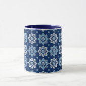 Mug Elégant modèle floral Mandala bleu (Centre)