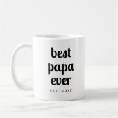 Mug Élégant Modèle moderne Best Papa Ever Script (Gauche)