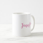 Mug Élégant Modèle moderne Nom de script blanc (Devant droit)