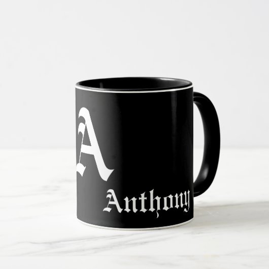 Mug Élégant Modèle Monogramme (Devant droit)
