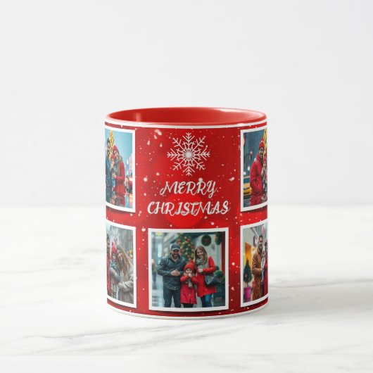 Mug Elegant Modern Christmas Family Photo Design (Centre)