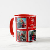 Mug Elegant Modern Christmas Family Photo Design (Devant gauche)