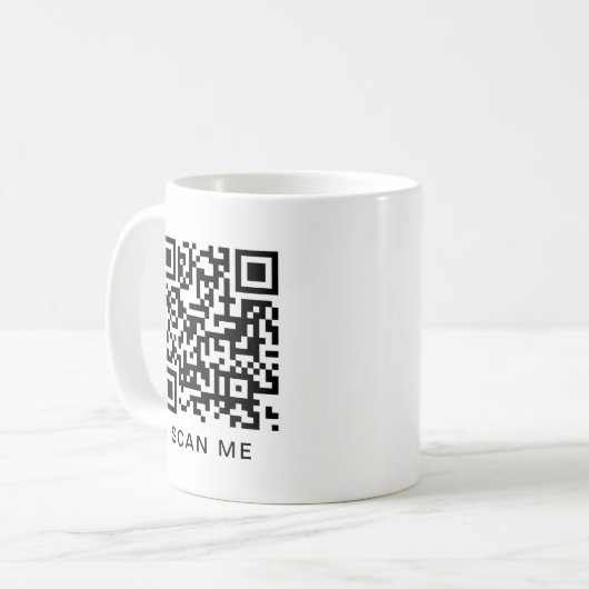 Mug Elegant Modern QR Code Scan Me Create Your Own (Devant gauche)