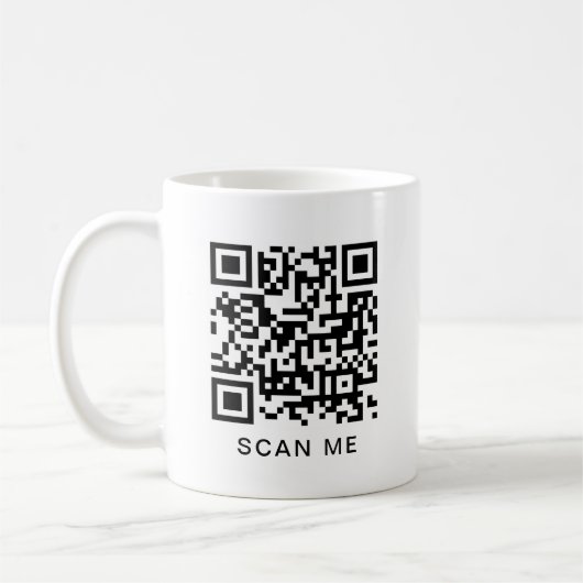 Mug Elegant Modern QR Code Scan Me Create Your Own (Gauche)