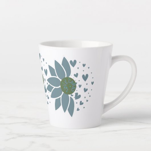 Mug Élégant Moderne Chic Love Cares Mat (Droite)