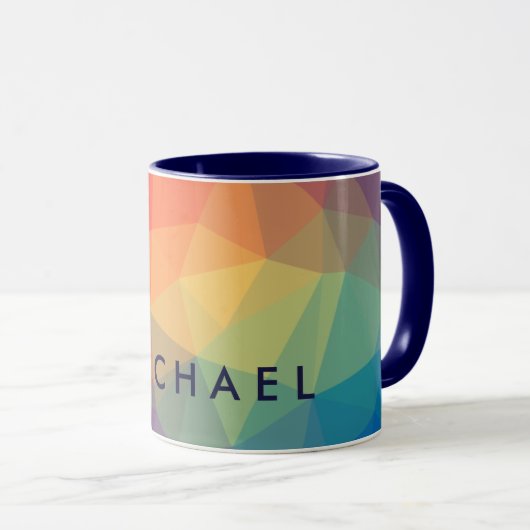 Mug Elégant moderne couleur polygonale ajouter votre n (Devant droit)