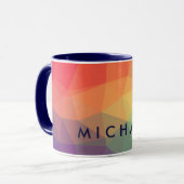 Mug Elégant moderne couleur polygonale ajouter votre n (Devant gauche)