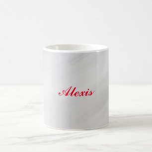 Mug Élégant moderne élégant Gris Nom rouge
