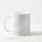 Mug Élégant moderne élégant Gris Nom rouge (Gauche)