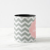 Mug Élégant, moderne et classique monogramme de chevro (Centre)