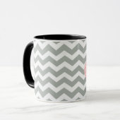 Mug Élégant, moderne et classique monogramme de chevro (Devant gauche)
