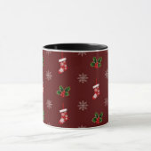 Mug Élégant moderne Holly Feuille mignon hiver Noël (Centre)