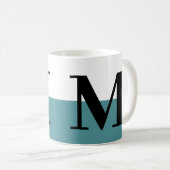 Mug Élégant moderne Monogram Cadeau Turquoise (Devant droit)
