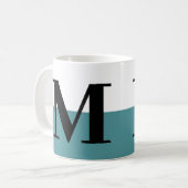 Mug Élégant moderne Monogram Cadeau Turquoise (Devant gauche)