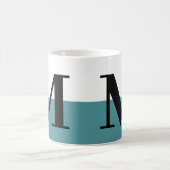 Mug Élégant moderne Monogram Cadeau Turquoise (Centre)