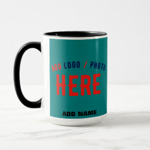 MUG ÉLÉGANT MODERNE PERSONNALISÉ TURQUOISE VERT VÉRIFI