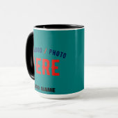 MUG ÉLÉGANT MODERNE PERSONNALISÉ TURQUOISE VERT VÉRIFI (Devant gauche)