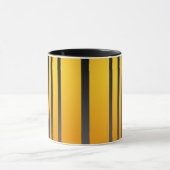 Mug Élégant, moderne, rayures jaune moutarde, gris fon (Centre)