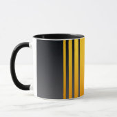 Mug Élégant, moderne, rayures jaune moutarde, gris fon (Gauche)