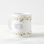 Mug Élégant mok avec son propre nom et ses étoiles (Devant gauche)