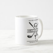 Mug Élégant Monogramme De Golf Personnalisé (Devant droit)
