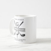 Mug Élégant Monogramme De Golf Personnalisé (Devant gauche)
