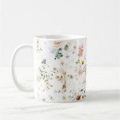 Mug Élégant Monogramme de jardin de fleurs (Gauche)