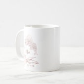 Mug Élégant Monogramme de Mariage Orchidée Rose Poussi (Devant gauche)