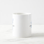 Mug Élégant Monogramme de Script bleu moderne (Centre)