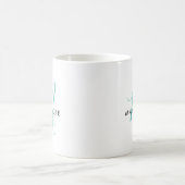 Mug Élégant Monogramme de script Turquoise moderne (Centre)
