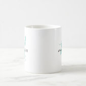 Mug Élégant Monogramme de script Turquoise moderne (Centre)