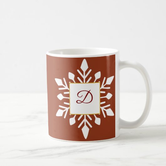 Mug Élégant Monogramme d'hiver (Droite)