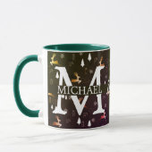 Mug Élégant Monogramme Fête de Noël décorative (Gauche)