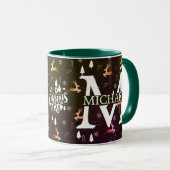 Mug Élégant Monogramme Fête de Noël décorative (Devant droit)