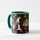 Mug Élégant Monogramme Fête de Noël décorative (Devant gauche)
