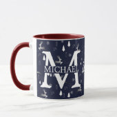 Mug Élégant Monogramme Fête de Noël décorative (Gauche)