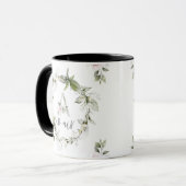 Mug Élégant Monogramme Floral 'A' - Amour (Devant gauche)