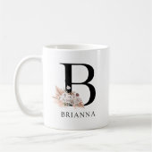 Mug Élégant monogramme floral de Boho (Gauche)