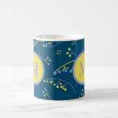 Mug Élégant monogramme lilas jaune motif (Centre)