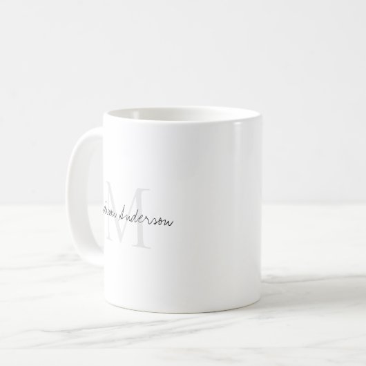 Mug Élégant Monogramme moderne (Devant gauche)