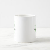 Mug Élégant Monogramme moderne de script vert (Centre)