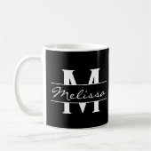 Mug Élégant monogramme noir et blanc (Gauche)