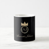 Mug Élégant Monogramme noir et or (Centre)